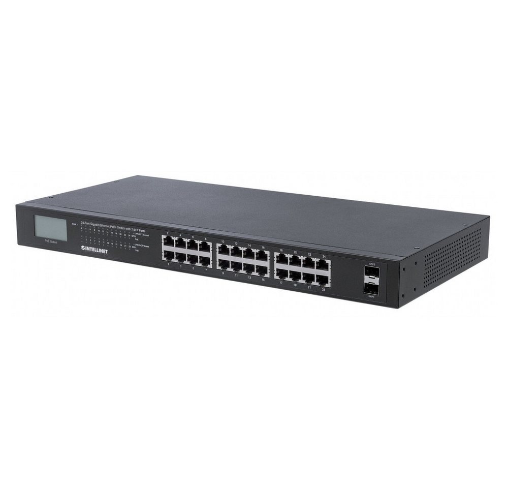 Intellinet Intellinet PoE+ Switch 24-Port Gigabit Netzwerkgerät. WLAN-Router, PoE+ Unterstützung von Intellinet