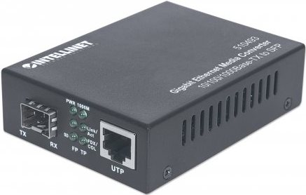 Intellinet - Medienkonverter - Ethernet, Fast Ethernet, Gigabit Ethernet - 10Base-T, 100Base-TX, 1000Base-T - RJ-45 / SFP (mini-GBIC) (510493) von Intellinet