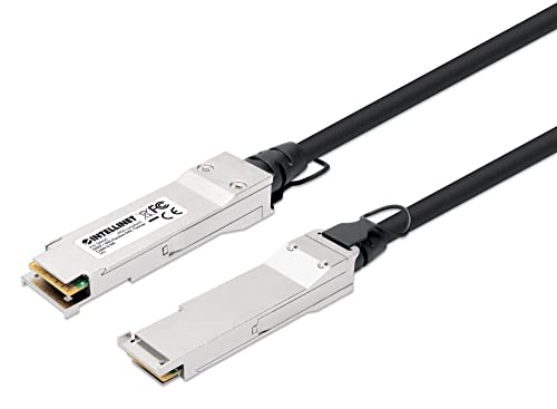 Intellinet QSFP+ 40G Passives DAC Twinax-Kabel QSFP+ auf QSFP+, 0,5 m, MSA-konform für maximale Kompatibilität, Direct Attach Copper, AWG 30, schwarz von Intellinet