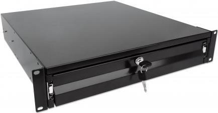 Intellinet - Rack Storage Drawer - Schwarz, RAL 9005 - 2U - 48,3 cm (19) (715829) von Intellinet