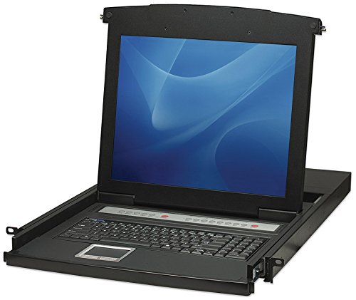 Intellinet Rackmount 8-Port KVM Switch mit abnehmbarer LCD-Konsole 38,1 cm (15 Zoll), 1 HE, inkl. PS/2- und USB-Kabel, bis zu 900 mm Tiefe von Intellinet