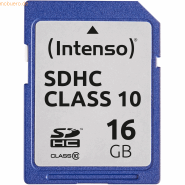 Intenso International Intenso 16GB SDHC Class 10 Secure Digital Card von Intenso International