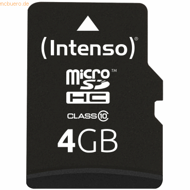 Intenso International Intenso 4GB microSDHC Class 10 + SD-Adapter von Intenso International