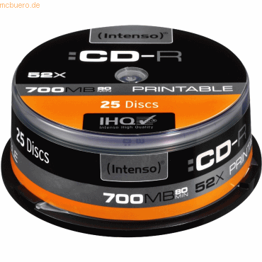 Intenso International Intenso CD-R 700MB/80 Min. 52x Printable Cake Bo von Intenso International