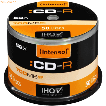 Intenso International Intenso CD-R 700MB/80 Min. 52x Speed Cake Box 50 von Intenso International