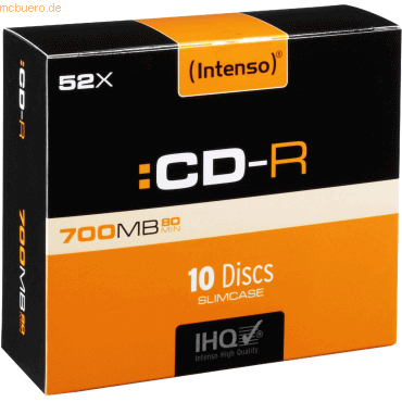 Intenso International Intenso CD-R 700MB/80 Min. 52x Speed Slim Case 1 von Intenso International