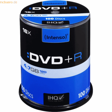 Intenso International Intenso DVD+R 4,7GB 16x Speed Cake Box 100 von Intenso International