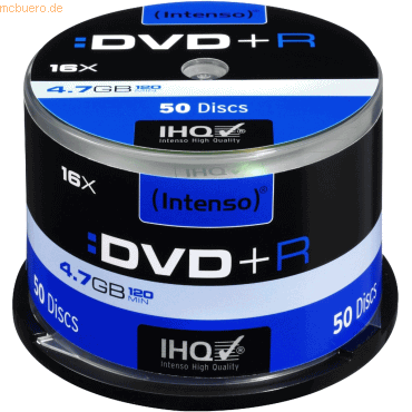 Intenso International Intenso DVD+R 4,7GB 16x Speed Cake Box 50 von Intenso International