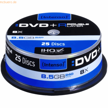 Intenso International Intenso DVD+R 8,5GB 08x Speed Double Layer Cake von Intenso International