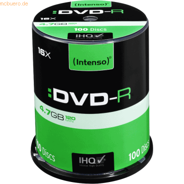 Intenso International Intenso DVD-R 4,7GB 16x Speed Cake Box 100 von Intenso International