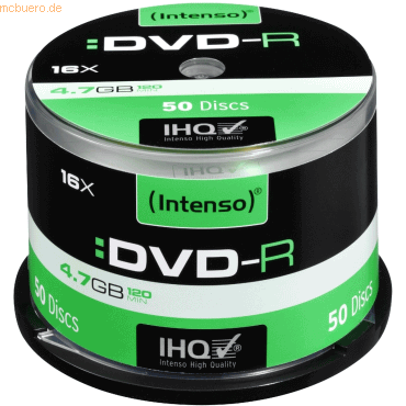 Intenso International Intenso DVD-R 4,7GB 16x Speed Cake Box 50 von Intenso International