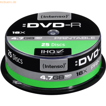 Intenso International Intenso DVD-R 4,7GB 16x Speed Printable Cake Box von Intenso International