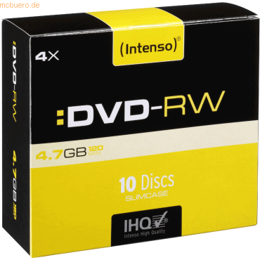 Intenso International Intenso DVD-RW 4,7GB 4x Speed Rewritable Slim Ca von Intenso International