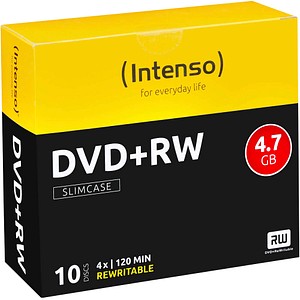 10 Intenso DVD+RW 4,7 GB wiederbeschreibbar von Intenso