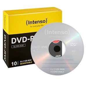 10 Intenso DVD-RW 4,7 GB wiederbeschreibbar von Intenso