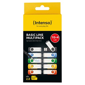 10 Intenso USB-Sticks Basic Line blau, gelb, grün, orange, schwarz 4 GB 10 Intenso USB-Sticks Basic Line blau, gelb, grün, orange, schwarz 4 GB von Intenso