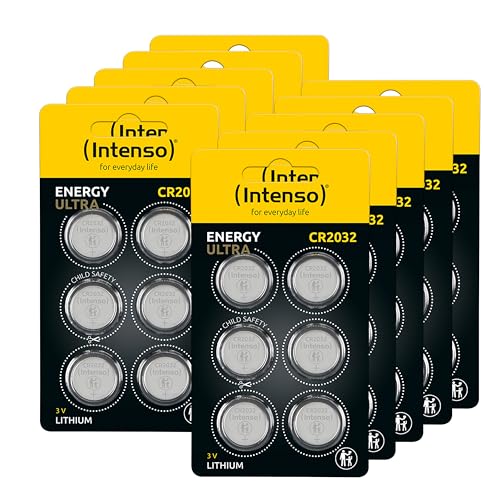 60x Intenso Energy Ultra Lithium Knopfzelle CR2032 10 x 6er Blister, 7502436MP von Intenso