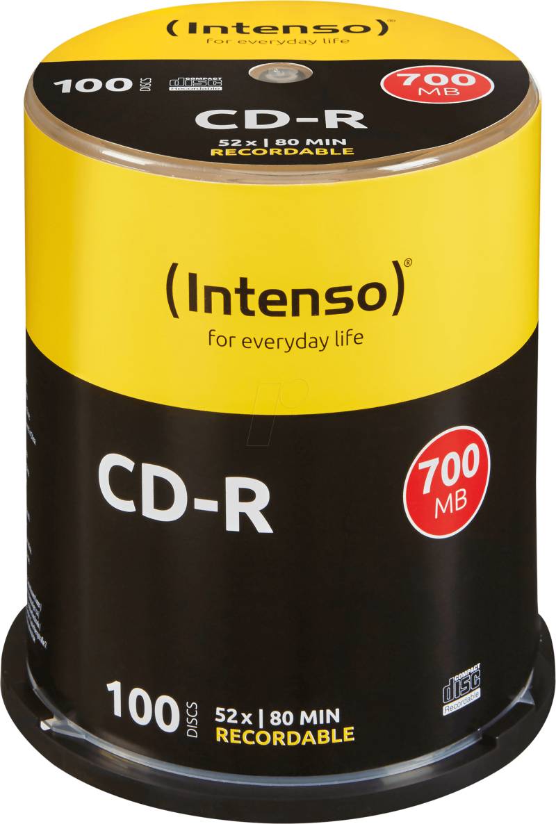 CD 80100 INT - Intenso CD-R 700MB/80min, 100-er CakeBOX von Intenso