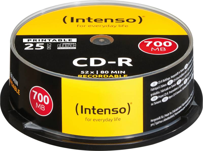 CD 8025 INT-P - Intenso CD-R / 700MB/ bedruckbar / 25-er von Intenso