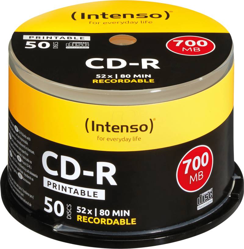 CD 8050 INT-P - Intenso CD-R 700MB/80min, 50-er, printable von Intenso
