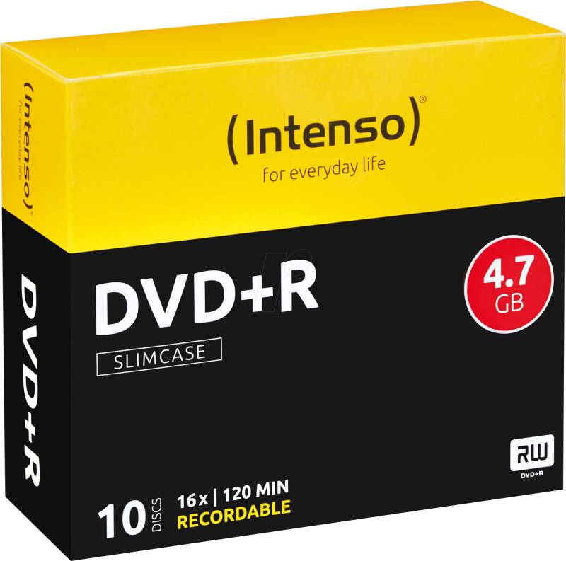 DVD+R4,7 INT10 - Intenso DVD+R 4,7GB, 10er SlimCase von Intenso