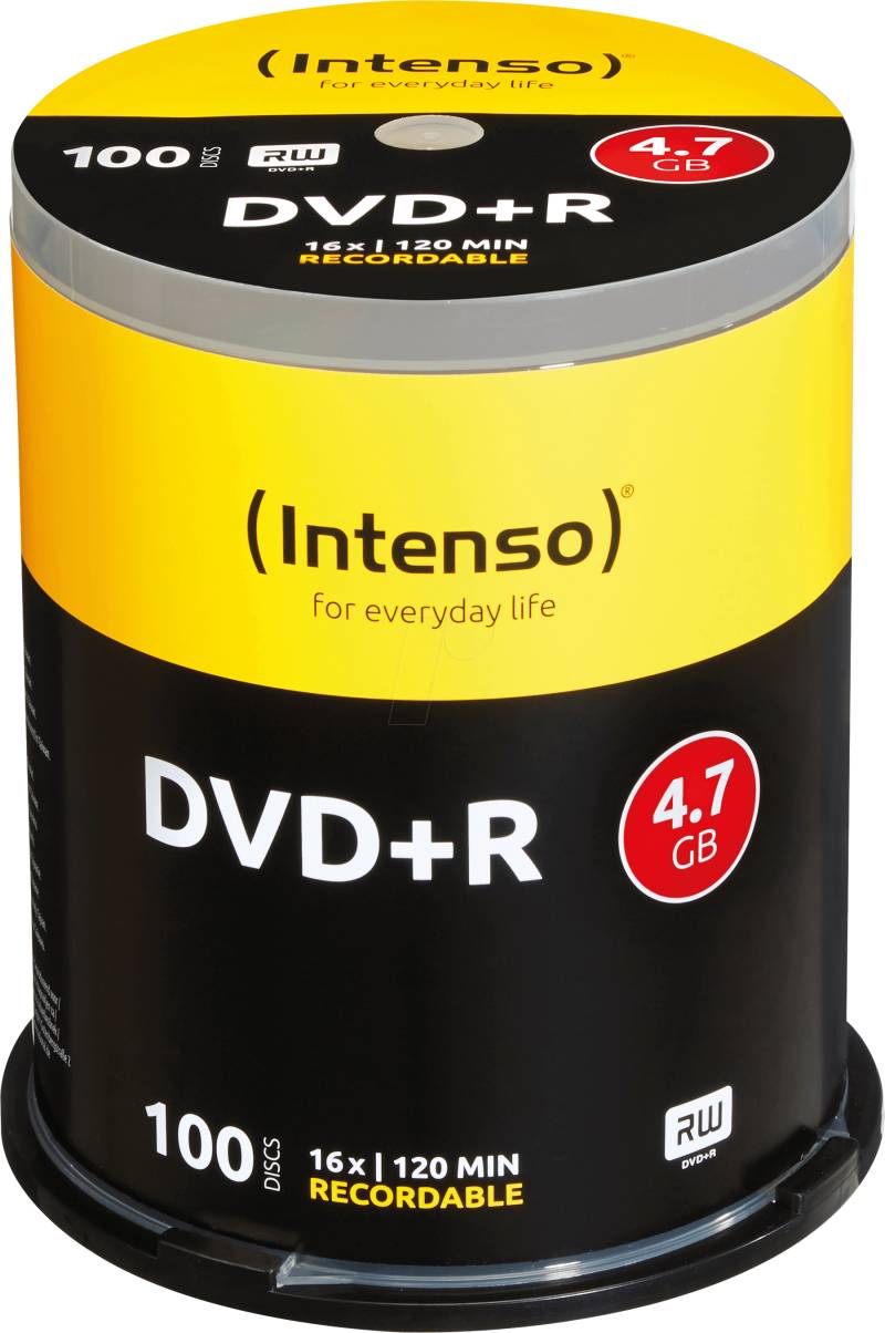 DVD+R4,7 INT100 - Intenso DVD+R 4,7GB, 100-er CakeBox von Intenso