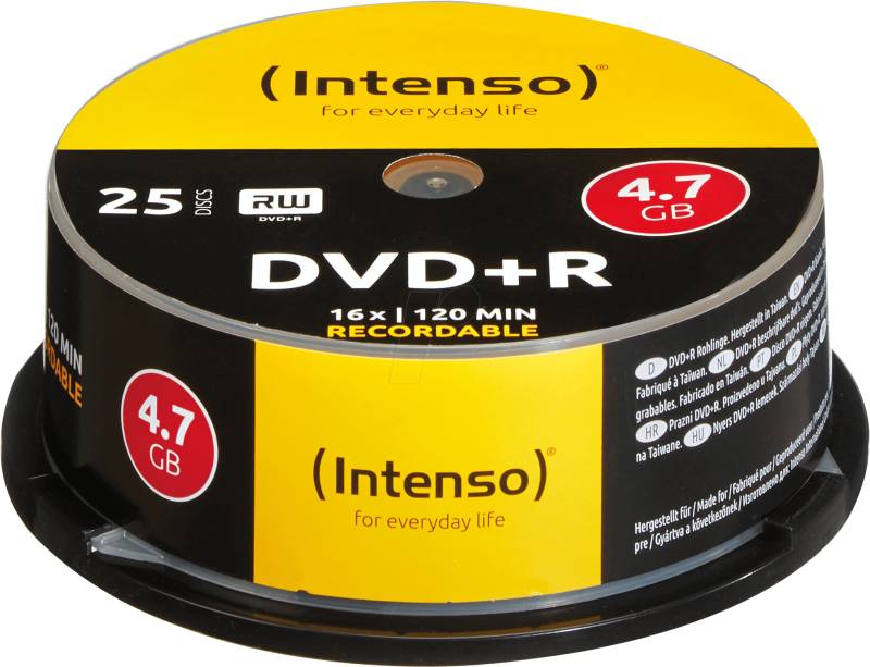 DVD+R4,7 INT25 - Intenso DVD+R 4,7GB, 25-er CakeBox von Intenso