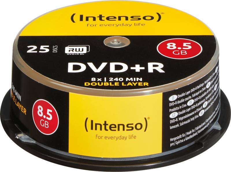 DVD+R8,5 INT25 - Intenso DVD+R 8,5GB, 25er Pack, DoubleLayer von Intenso