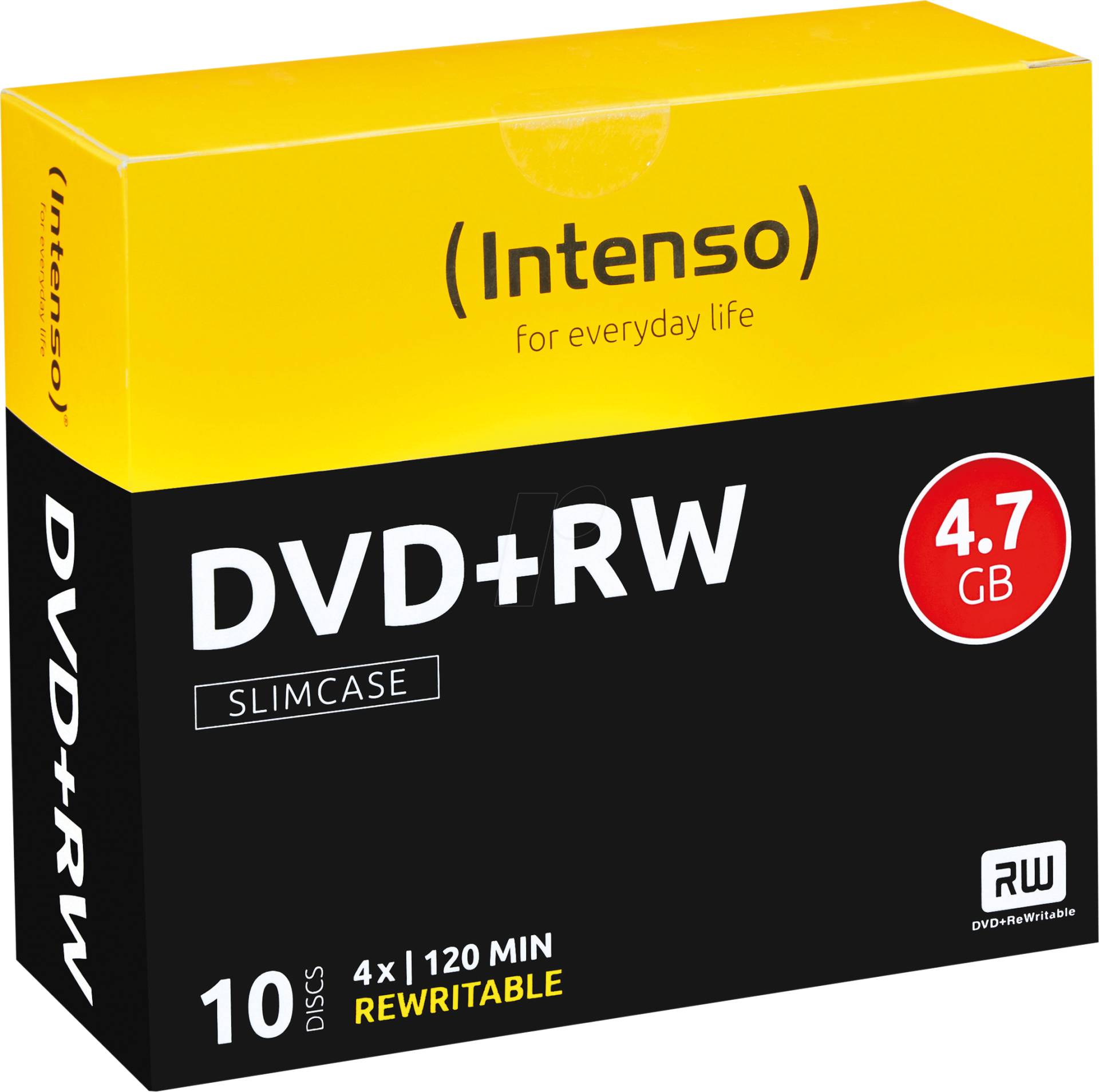 DVD+RW4,7 INT10 - Intenso DVD+RW 4,7GB, 10er-SlimCase von Intenso