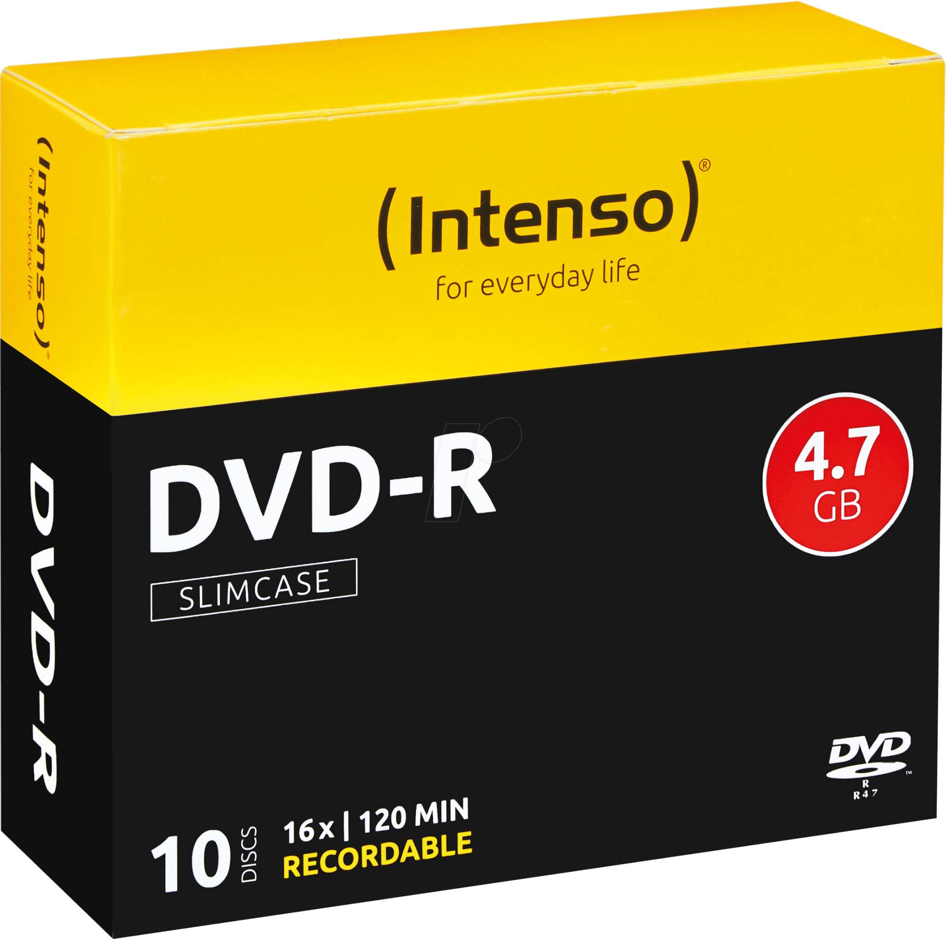 DVD-R4,7 INT10 - Intenso DVD-R 4,7GB, 10-er SlimCase von Intenso