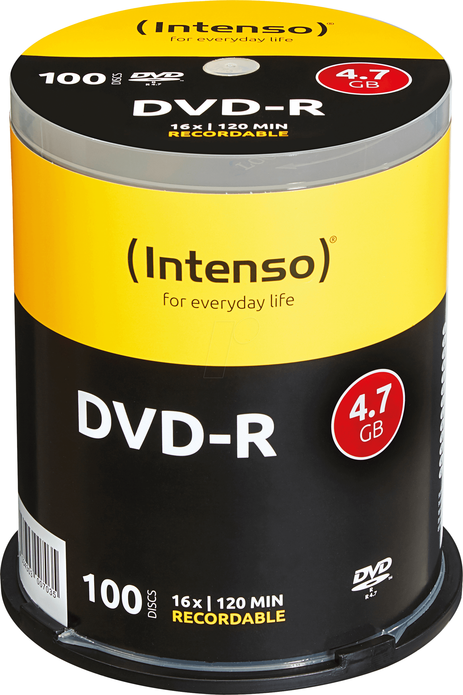 DVD-R4,7 INT100 - Intenso DVD-R 4,7GB, 100-er Cakebox von Intenso