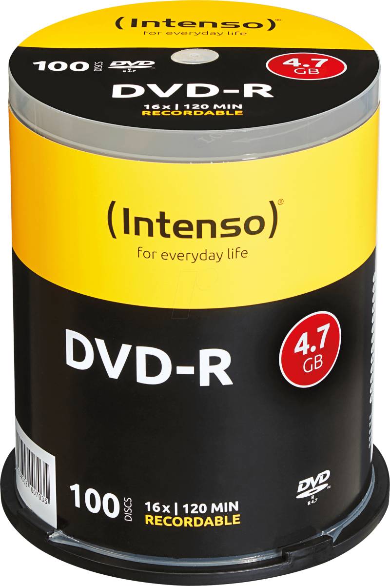 DVD-R4,7 INT100 - Intenso DVD-R 4,7GB, 100-er Cakebox von Intenso