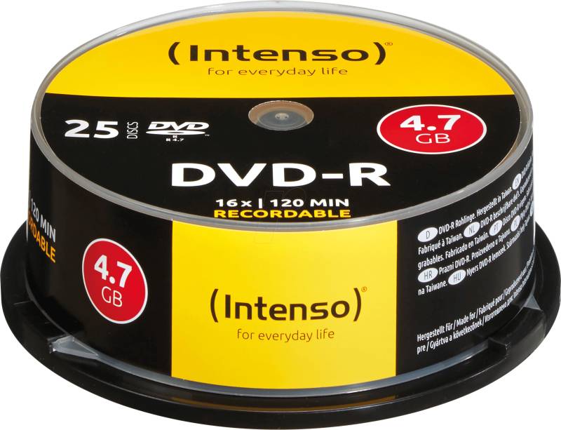 DVD-R4,7 INT25 - Intenso DVD-R 4,7GB, 25-er Cakebox von Intenso