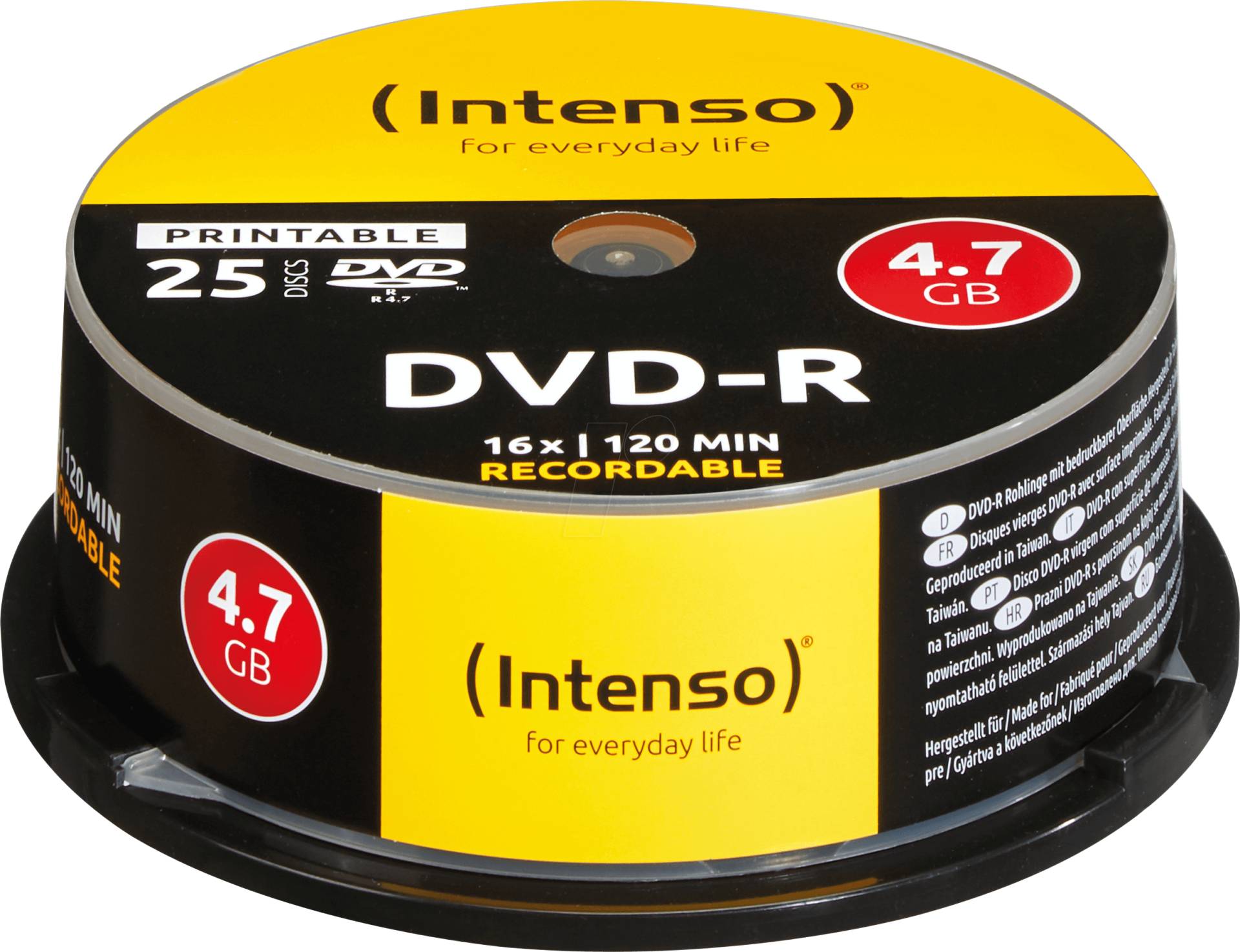 DVD-R4,7 INT25P - Intenso DVD-R 4,7GB, 25-er, printable von Intenso
