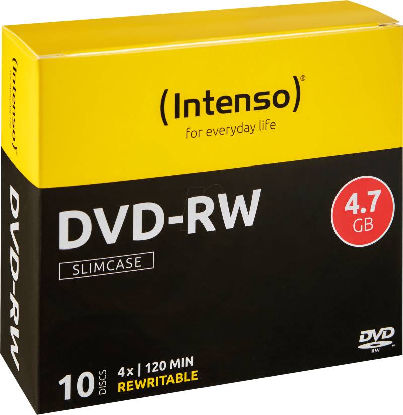 DVD-RW4,7 INT10 - DVD-RW 4,7GB, 4x Speed, wiederbeschreibbar von Intenso