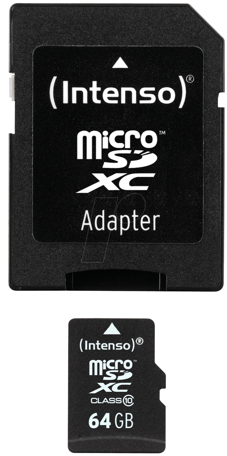 INTENSO 3413490 - MicroSDXC-Speicherkarte 64GB, Intenso Class 10 von Intenso