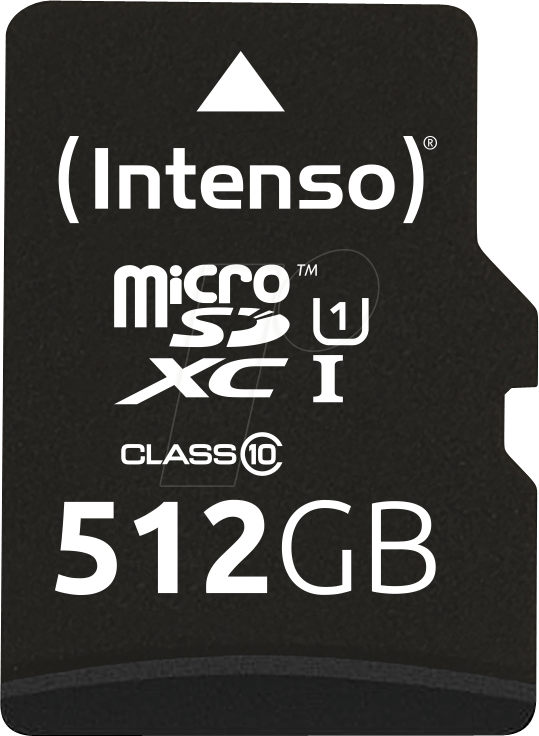 INTENSO 3423493 - MicroSDXC-Speicherkarte 512GB, Intenso Class 10, UHS-1 von Intenso