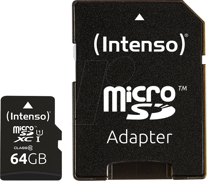 INTENSO 3424490 - MicroSDXC-Speicherkarte 64GB, Intenso Class 10, UHS-1 von Intenso