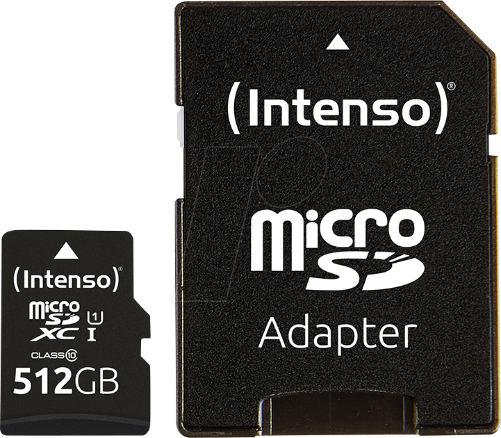 INTENSO 3424493 - MicroSDXC-Speicherkarte 512GB, Intenso Class 10, UHS-1 von Intenso