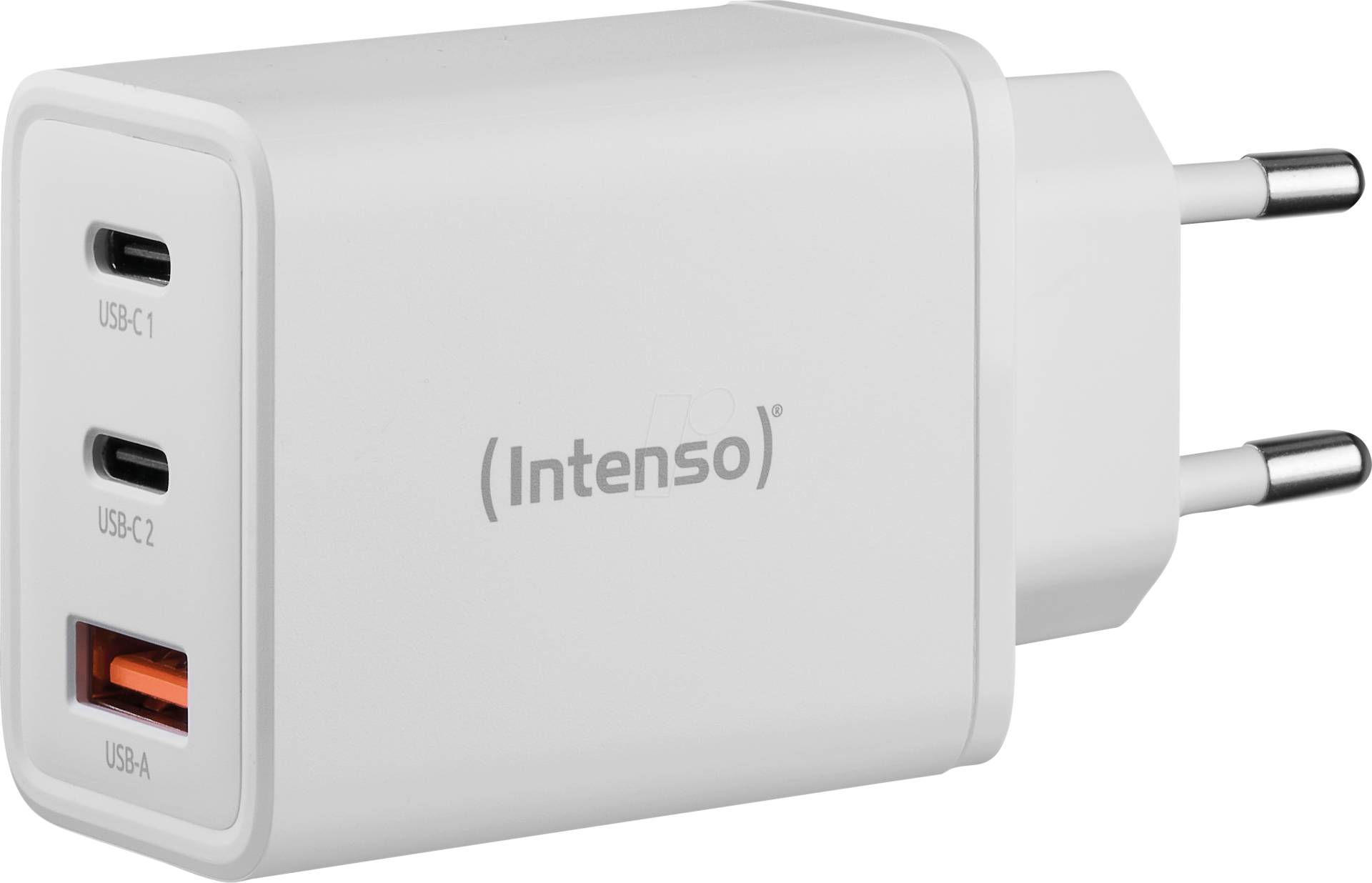 INTENSO 7806512 - USB-Ladegerät, 65 W, 1x USB-A, 2x USB-C, PD3.0, QC4.0, GaN, weiß von Intenso