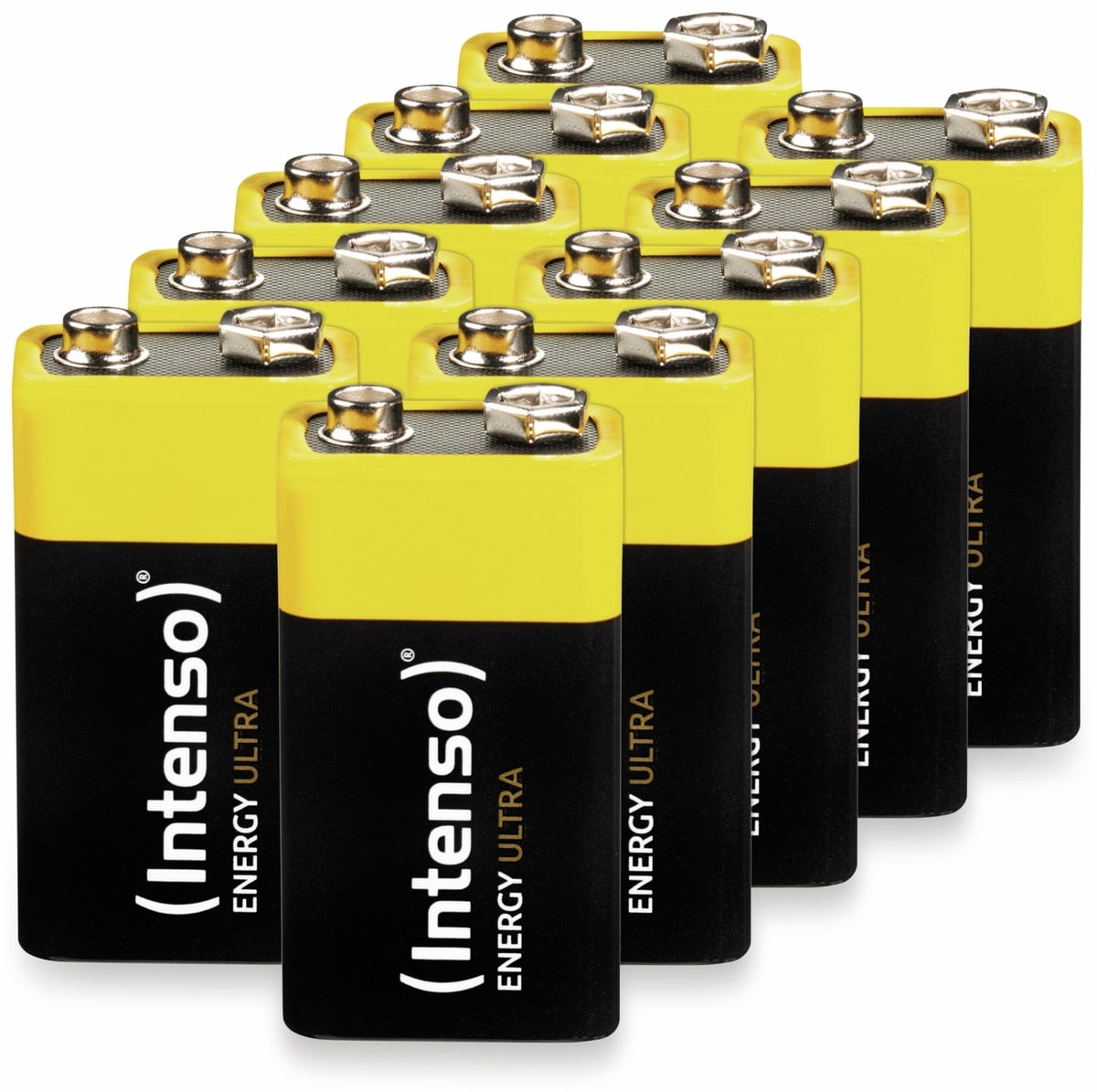 INTENSO 9V-Blockbatterie Energy Ultra, 6LR61, E-Block, 10er-Set von Intenso