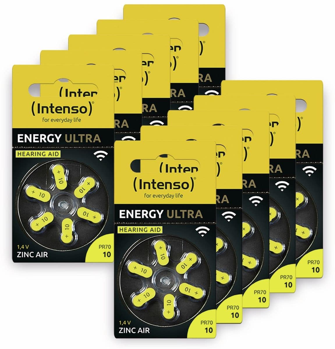 INTENSO Hörgeräte-Batterien-Set Engery Ultra A 10, 60er-Set, gelb von Intenso