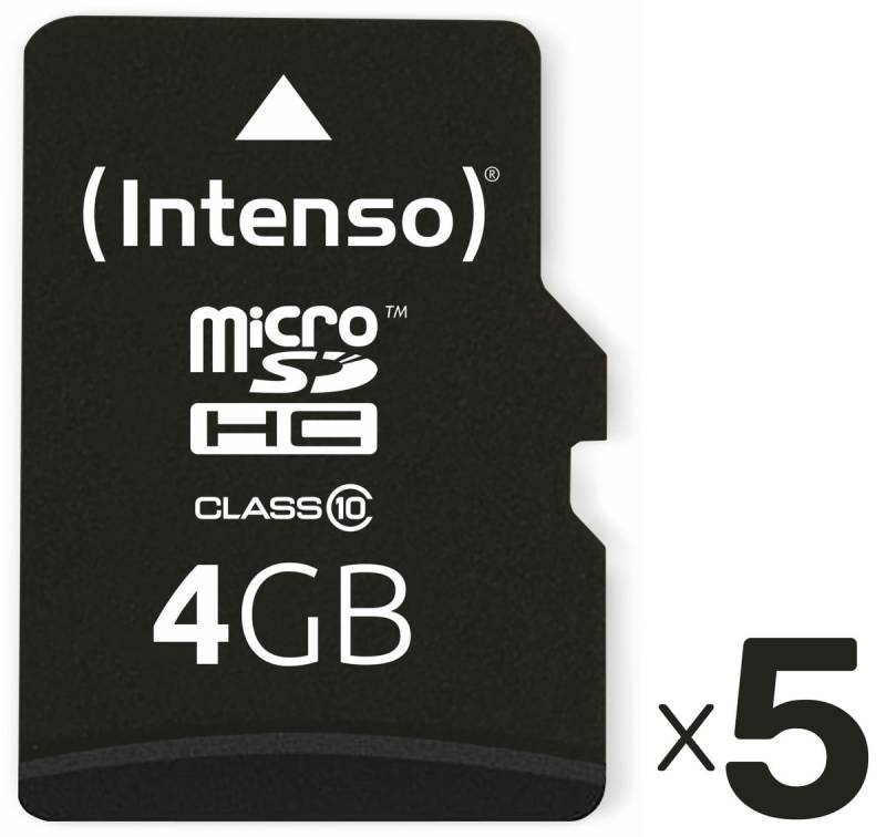 INTENSO MicroSDHC Card 3413450, 4 GB 5er Pack von Intenso