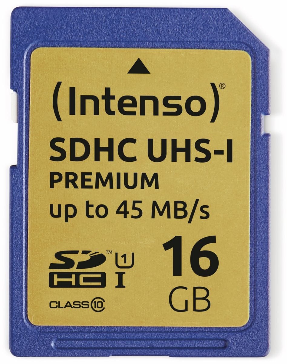 INTENSO SDHC Card 3421470, 16 GB, Class 10, UHS-I von Intenso