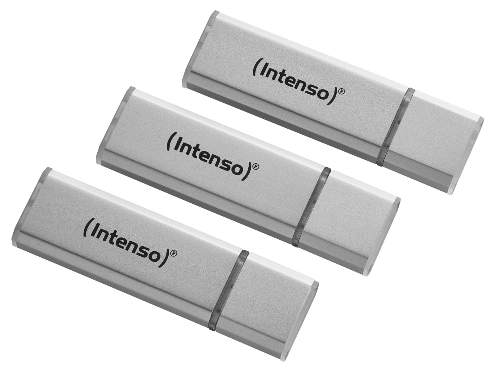 INTENSO USB 2.0-Stick Alu Line, 16 GB, 3er Pack, silber von Intenso