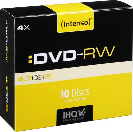 Intenso - 10 x DVD-RW - 4,7GB 4x - Slim Jewel Case (4201632) von Intenso