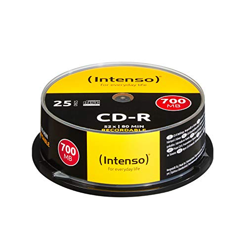 Intenso 1001124 CD-R Rohlinge 700MB, 52x, Spindel, 25er Cakebox von Intenso