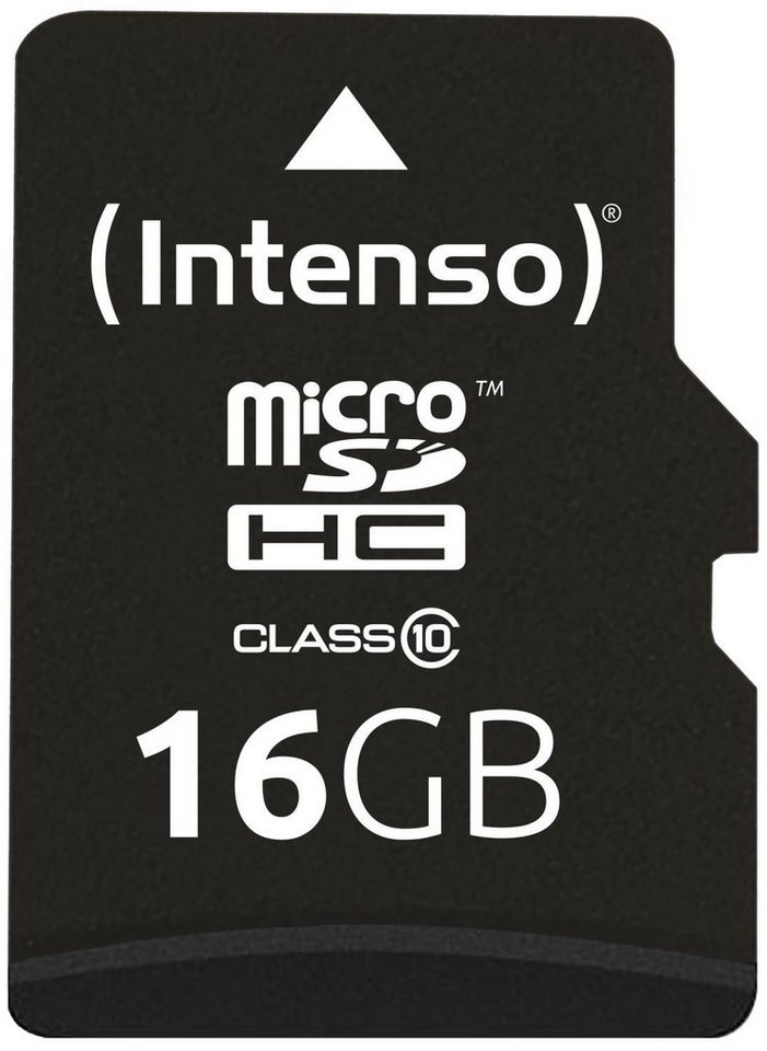 Intenso 16GB MicroSDHC Speicherkarte (10, 25,00 MB/s Lesegeschwindigkeit, Wasserfest, temperaturbeständig, stoßfest & röntgensicher) von Intenso