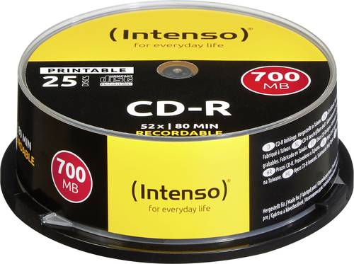 Intenso 1801124 CD-R 80 Rohling 700 MB 25 St. Spindel Bedruckbar von Intenso