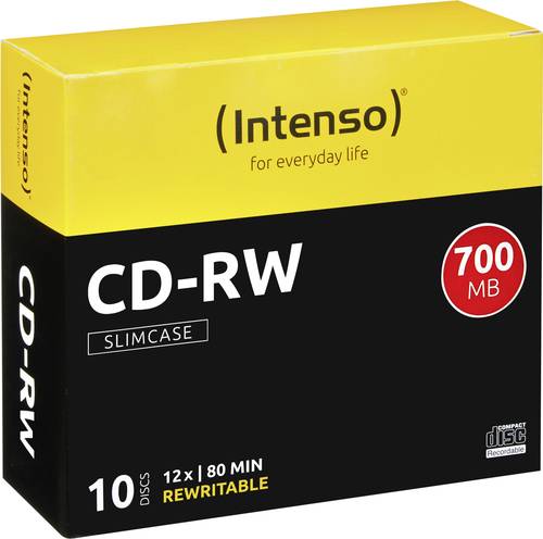 Intenso 2801622 CD-RW Rohling 700 MB 10 St. Slimcase Wiederbeschreibbar von Intenso